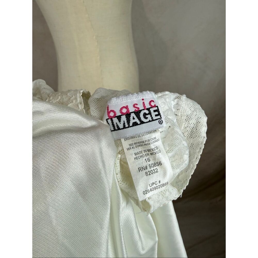 Vintage Basic Image White Lace Size Large Slip Nightgown Baby Doll Lingerie - Picture 6 of 6